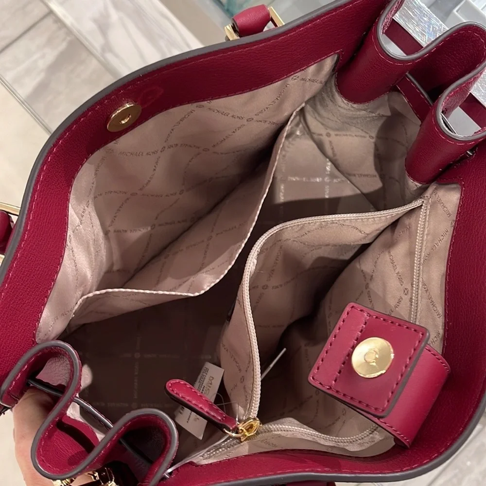 MICHAEL KORS HAMILTON MEDIUM SATCHEL Dark Cherry COLOR - Picture 11 of 16